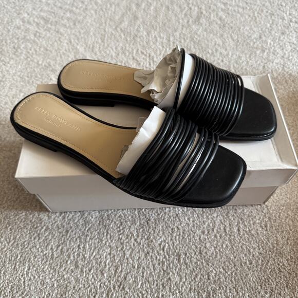 Kelly Rowland For Just Fab Black Strappy Sandals Size 6.5 Womens New in Box - Picture 1 of 13
